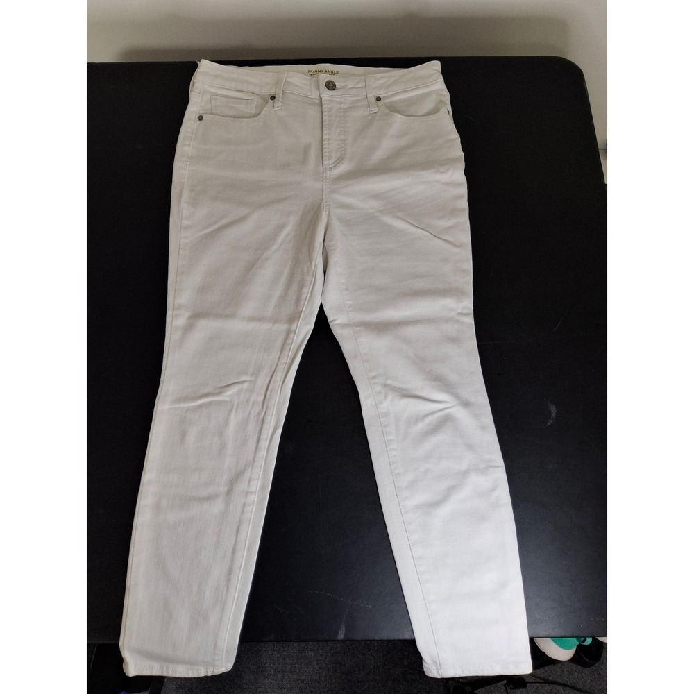 Chico's So Slimming Skinny Ankle Jeans White Size 8P / 1P Stretch Denim Pants